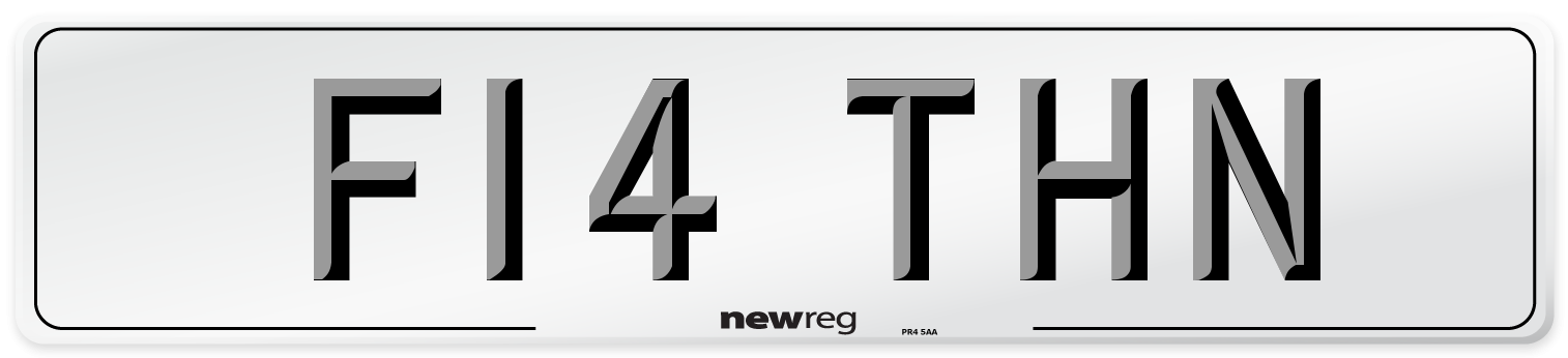 F14 THN Number Plate from New Reg